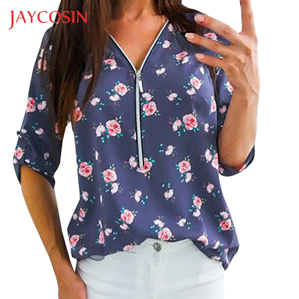 JAYCOSIN женская футболка размера плюс 5XL свободная рубашка с глубоким v образным