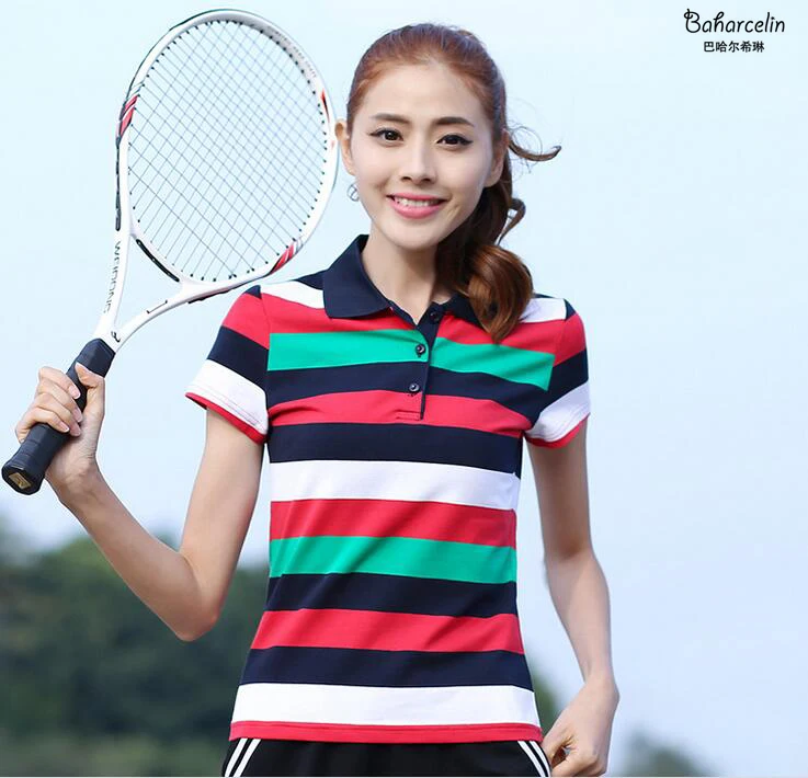 Хлопковая полосатая рубашка поло bamocy топы женские футболки для девочек с