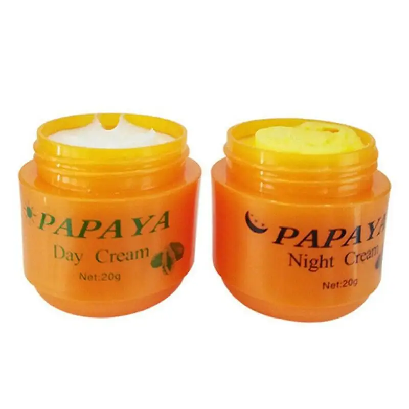 

2Pcs/Lot Papaya Vitamina C Whitening Cream For Face Skin Care Anti Freckle Face Cream Face Cleaser Anti Freckle Day +Night Cream