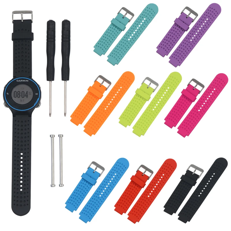 Силиконовый сменный ремешок для наручных часов Garmin Forerunner 230/235/630/220/620/735 с штифтами