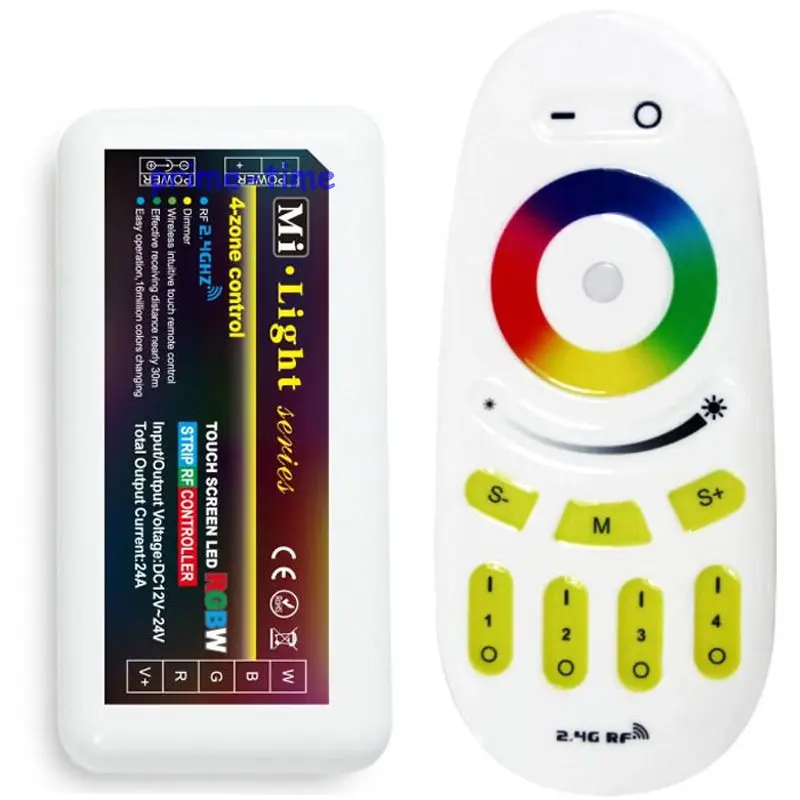 

Milight 2.4g 4 zone Touch Screen Wireless RF Remote + DC12-24V 10A Controller Dimmer For RGBW RGBWW LED Strip Light