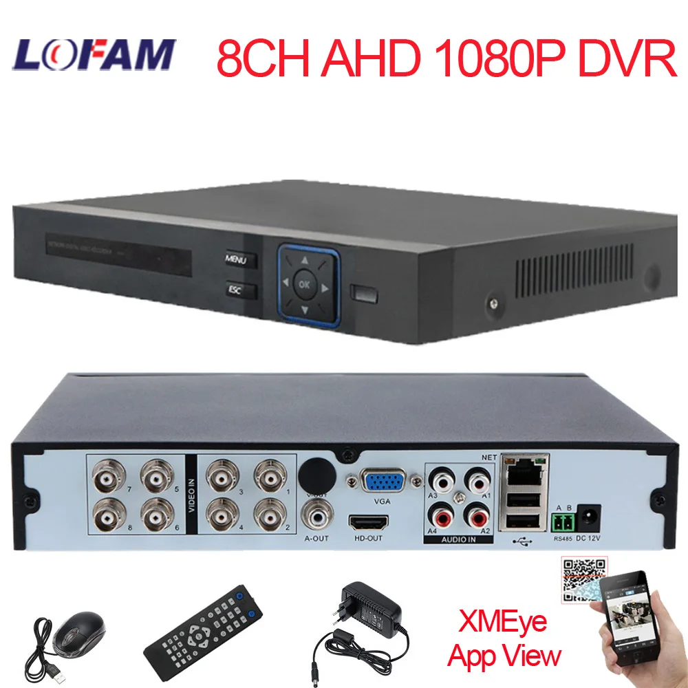 LOFAM Видеонаблюдение DVR 8CH 1080P HDMI Home система безопасности AHD NVR цифровой