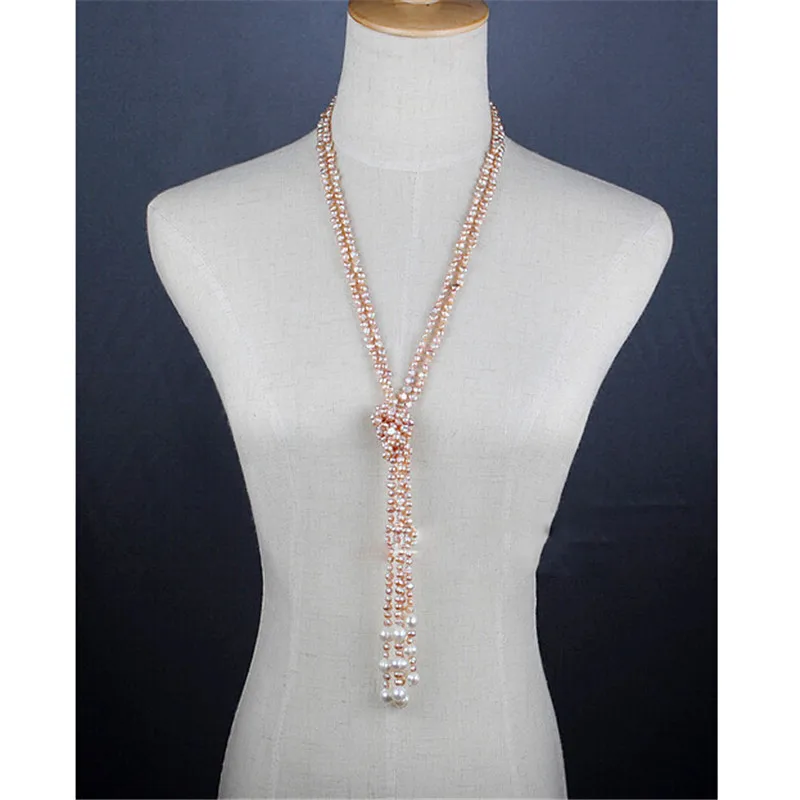 YIKALAISI длинное многослойное жемчужное ожерелье пресноводная Жемчужина барокко