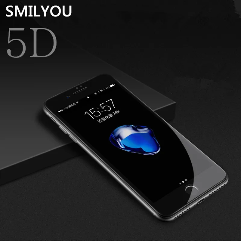 SMILYOU 5D экран протектор для iPhone 8 7 6 6s Plus 8 7 Plus полное покрытие стекло для iPhone X XR XS Max Закаленное стекло пленка
