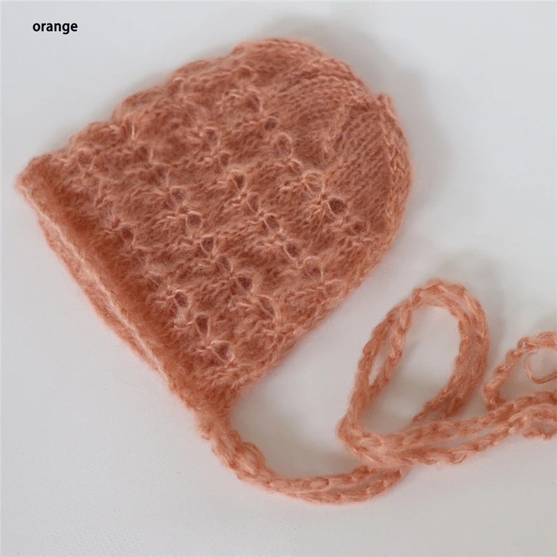 Soft Mohair Newborn Baby Knitted Hat Spring Thin Infant Photography Caps Props Candy Colors Bebe Pictuers Crochet Quality | Детская