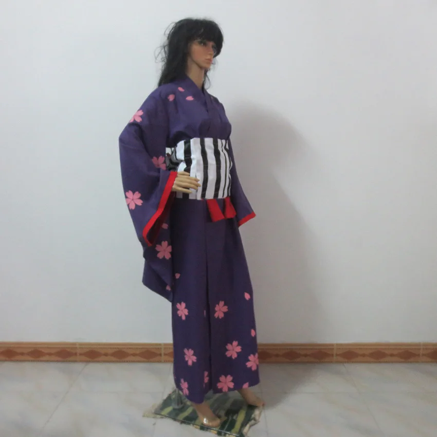 Кимоно для косплея с принтом Каору из аниме руруруни костюм в стиле &quotЛолита&quot