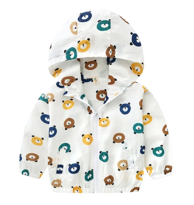 Ветровка с динозавром Pizex Весенняя модная куртка на молнии для мальчиков и