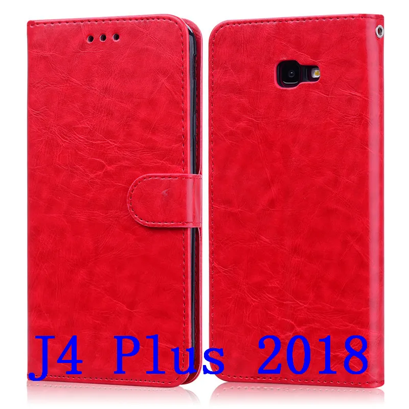 Кожаный чехол для Samsung Galaxy J4 2018 чехлы из ТПУ флип-чехол Plus J400F J400 | Мобильные