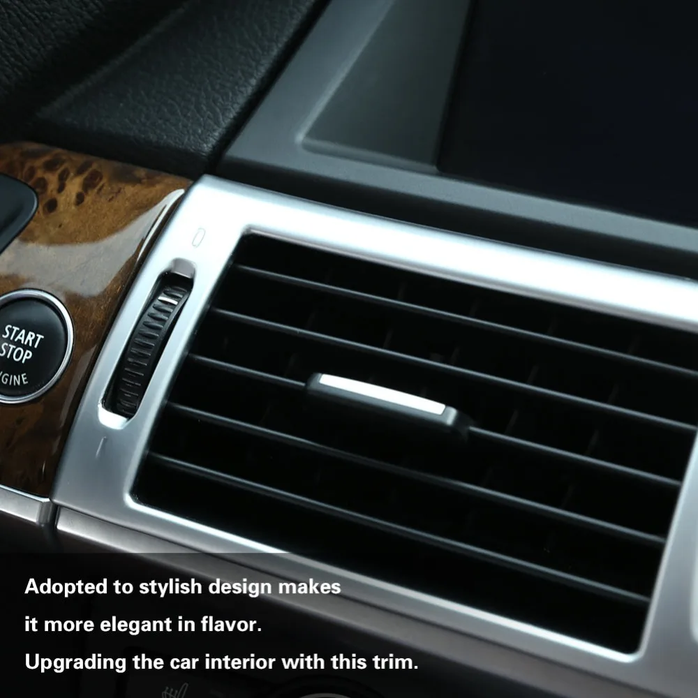 Car Silver Chromium electroplating Centre Console Air Condition Outlet Vent Cover Trim decoration for BMW X5 E70 2008-2013 | Автомобили и