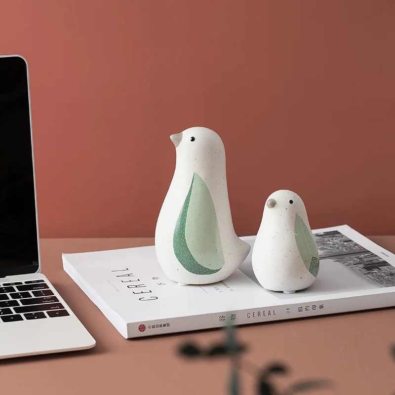 

Фигурка белой птицы, керамическая, зеленая, 2 шт.