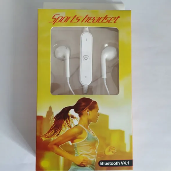 white box packing Продвижение стерео Bluetooths наушники S6 проводные наушники для Iphone и samsung - Цвет: white box packing