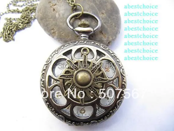 Урожай круто кварц ожерелье карманного вахты часы с длинной цепью солнце