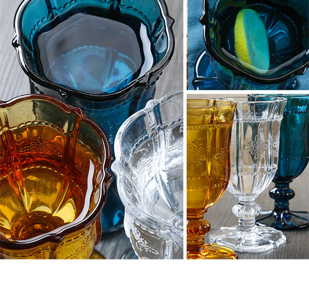 Хрустальные бокалы европейские бессвинцовые с тиснением для вина шампанского