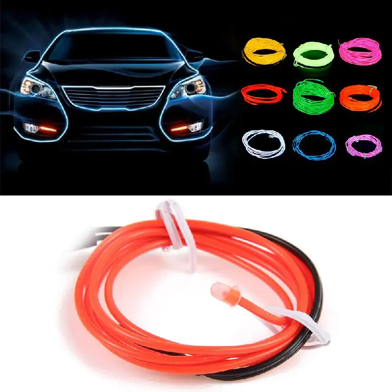 CARCHET 5 м/15 футов неоновая Светодиодная лента EL String Battery case drive Decoration автомобильные