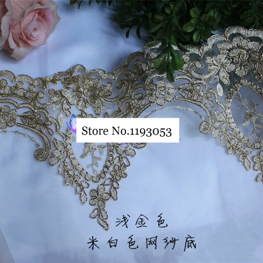3 ярда/партия Золотое и серебряное Сетчатое свадебное платье с вышивкой Детская