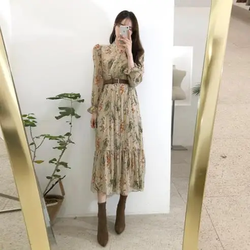 Темпераментное женское платье корейский стиль повседневная одежда для свидания