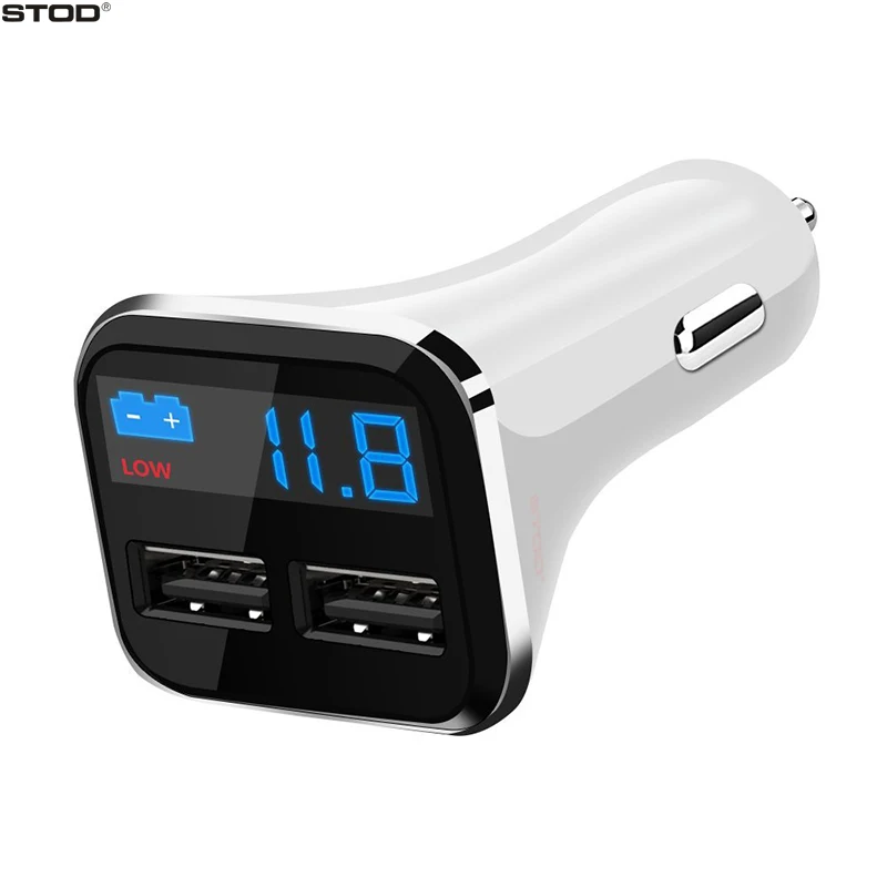 STOD Dual USB Автомобильное зарядное устройство 2 порта 4.8A светодиодный дисплей батарея Напряжение монитор для Iphone 5 5S 6 6S 7 Ipad samsung huawei Mi адаптер