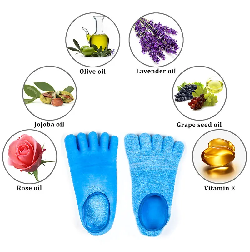 Спа гель увлажняющий 5Toe Sock Отшелушивающий сухой треснутый Мягкий Носок для ног Педикюр Жесткий протектор кожи пятки ремонт уход за ногами инструмент