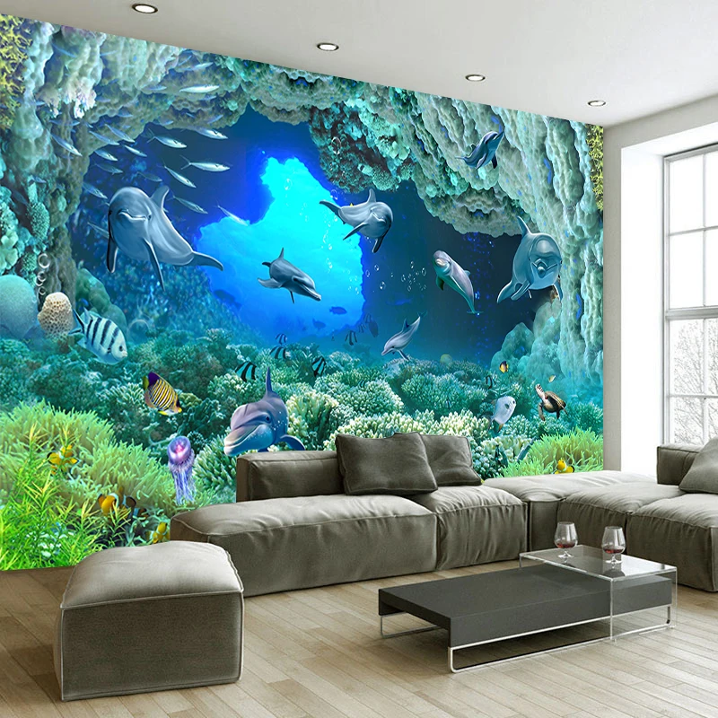 JiaSheMeiJu Custom 3D Photo Wallpapers For Living Room Seefloor Sencery Papel De Parede Wall Mural Wallpaper Modern | Обустройство