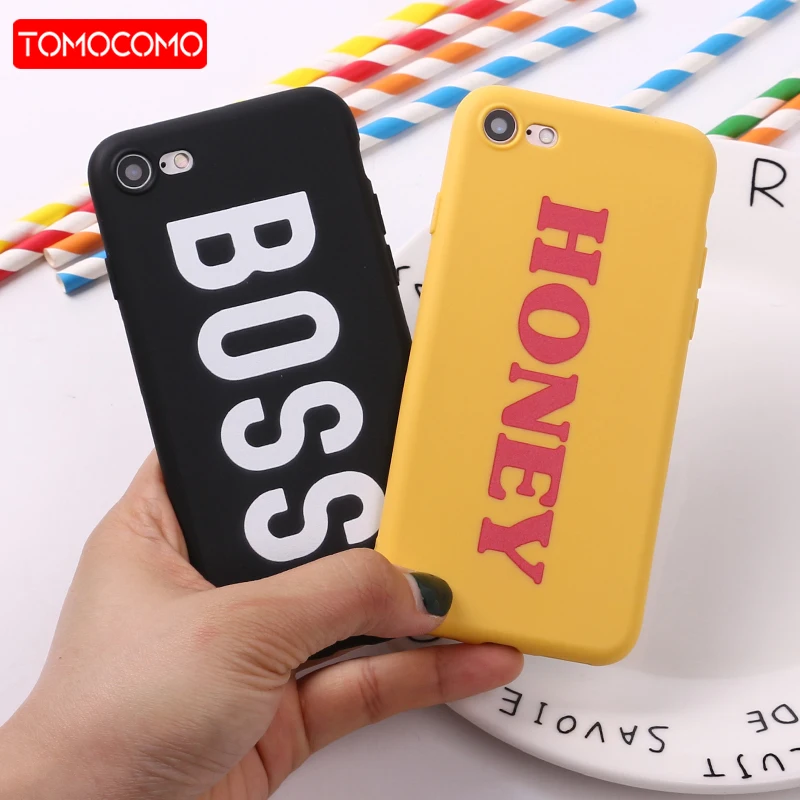 

Lover Boss Honey King Queen Soft Silicone Matte Case Fundas Coque Cover For iPhone 12 Mini 11 Pro 8 8Plus X 7 7Plus