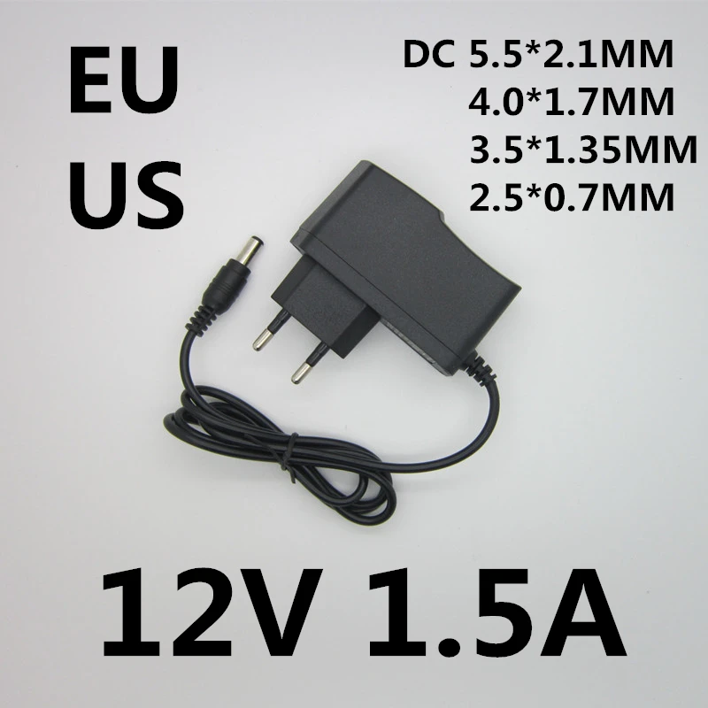 Адаптер питания DC 12V 1.5A AC 100 240V конвертер 1500mA зарядное устройство источник Европа