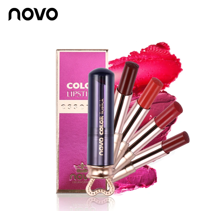 NOVO Lip Makeup Moisturizer Smooth Stick Long Lasting Charming Lipstick Cosmetics Waterproof Beauty Silky Temptation Make Up |