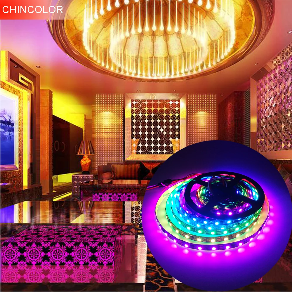 Светодиодная лента CHINCOLOR WS2811 5 м IC Vedio show индивидуально Адресуемая