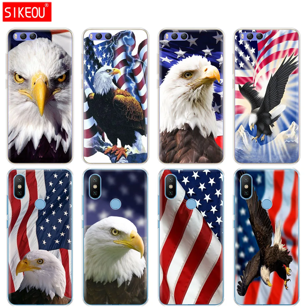 Силиконовый чехол для Xiaomi Mi 8 8SE A1 A2 5 5S 5X6 Mi5 MI6 NOTE 3 MAX Mix 2 2S Eagles флаг США|Бамперы| |
