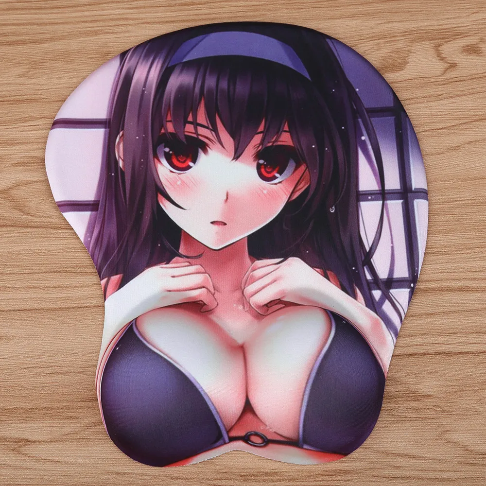 GIAUSA Kawaii аниме 3d коврик для мыши подставка на запястье мягкий силикагель грудь