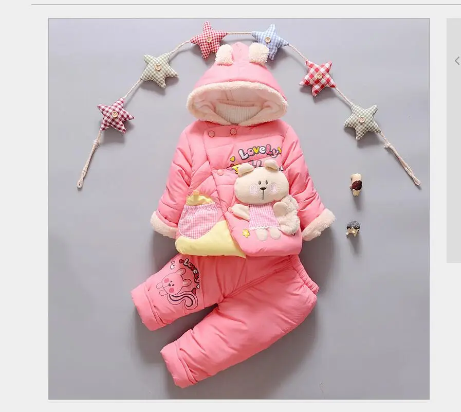 Комплект из 4 предметов! Детская осенне-зимняя одежда для новорожденных девочек