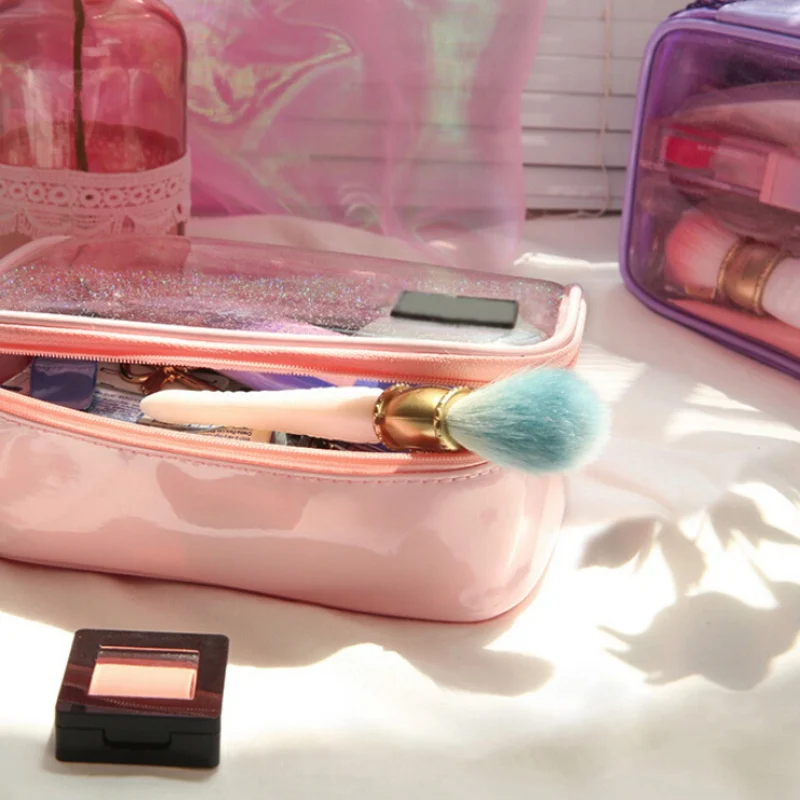 Women Travel Handbag Purse Liner Teenage Cosmetic Bag Transparent Organizer Insert Bag Lady Makeup Cosmetic Bag Capacity Tote