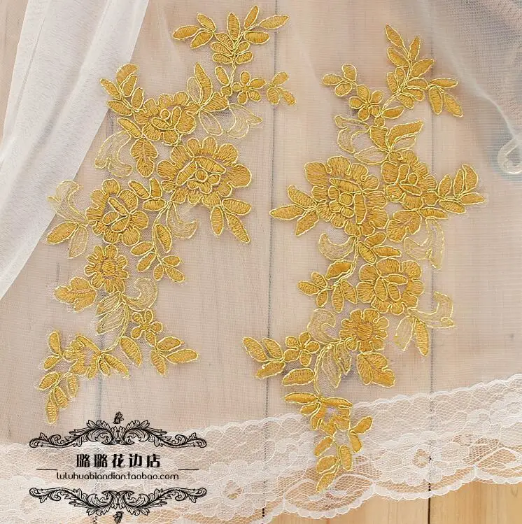 Лидер продаж! Кружевная аппликация для свадебных платьев 27*12 5 см 2 пары | Дом и сад