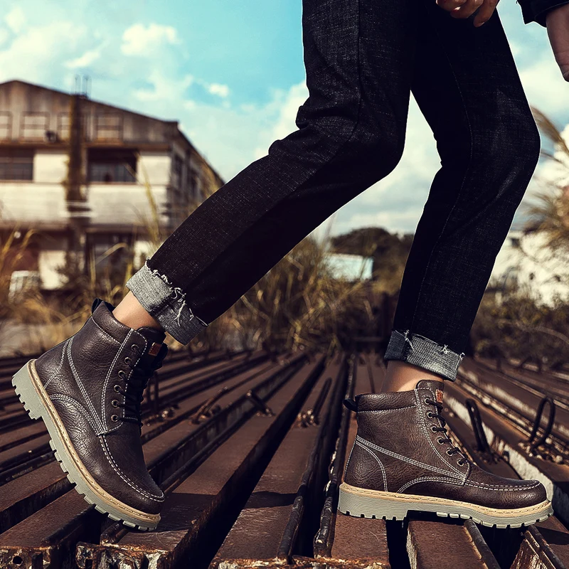 Doc Marten/зимние мужские ботинки из натуральной кожи в винтажном стиле повседневная