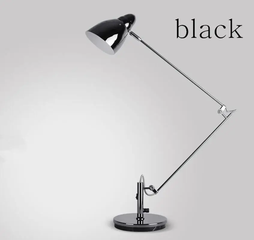 Base type black Marmenkina, Современная Высококачественная Настольная лампа с зажимом, Офисная Светодиодная настольная лампа, Гибкая настольная лампа, лампа для чтения, AC110V 220V 230V 240V - Цвет корпуса: Base type black
