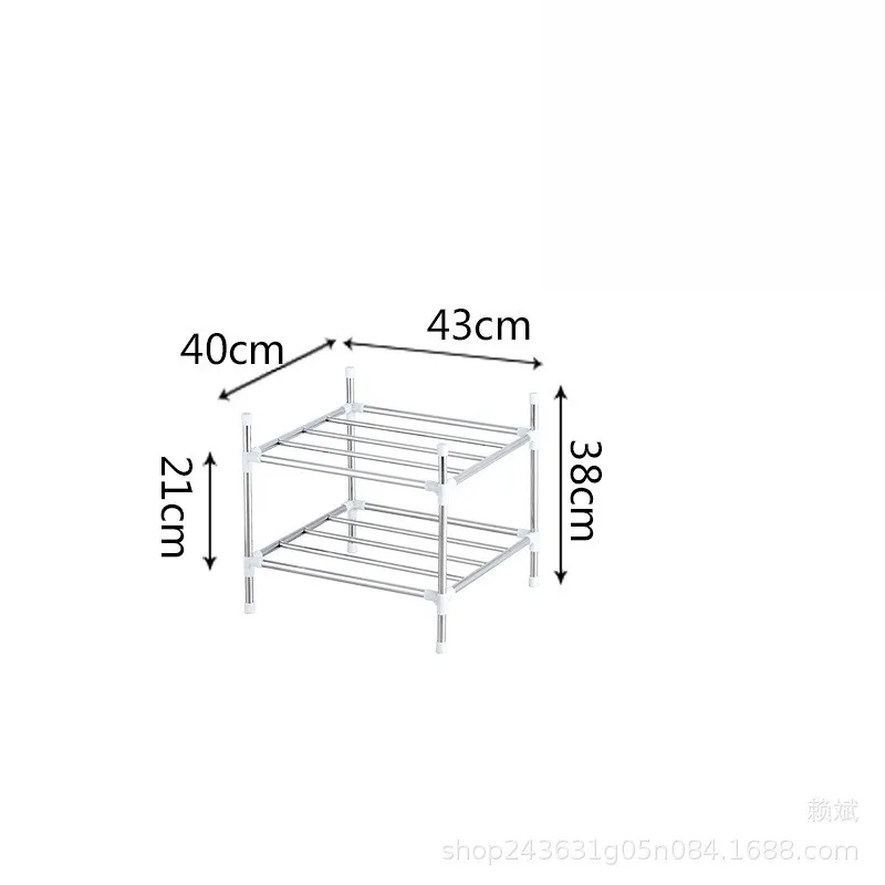 2Layers Кухонный стеллаж из нержавеющей стали для хранения умывальник Косметика сковорода стеллажи для хранения полка Съемный держатель для мусора для ванной комнаты Органайзер - Цвет: 2Layers