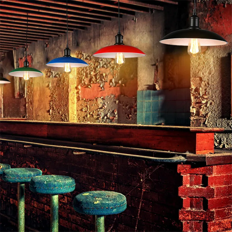 Современные подвесные светильники цветные абажуры из кованого железа