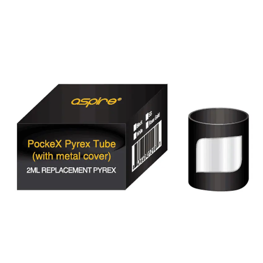 Aspire PockeX vape kit стеклянная трубка Pyrex 2 мл карманная сменная с металлическим