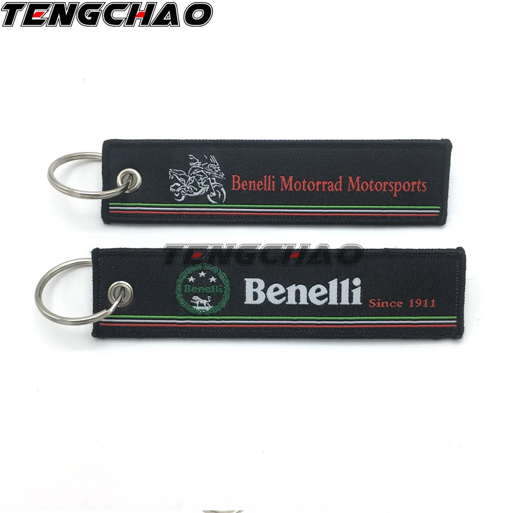 Модный брелок для ключей мотоцикла Benelli Тканое кольцо бирка ярлык цепь черный