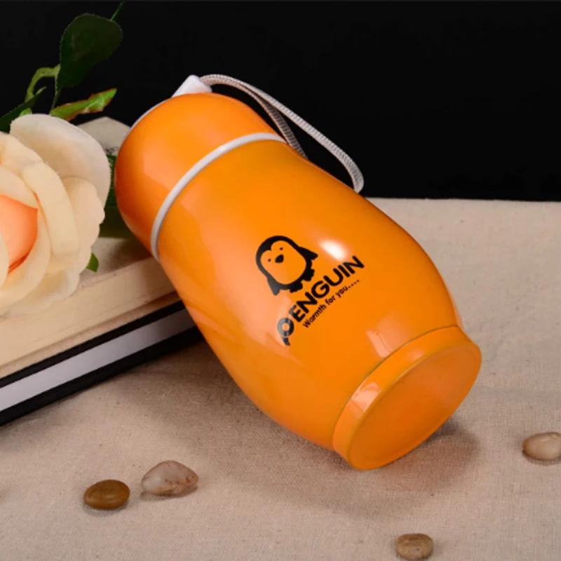 1PC Fashion Lovely Unisex Stainless Steel Penguin 300lml Vacuum Double Layer With Rope Hot water heating bottle | Дом и сад