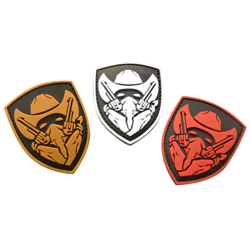 Серебристые пластыри с крючком и петлей из ПВХ резины для одежды Wolfpack Project Of Honor MOH
