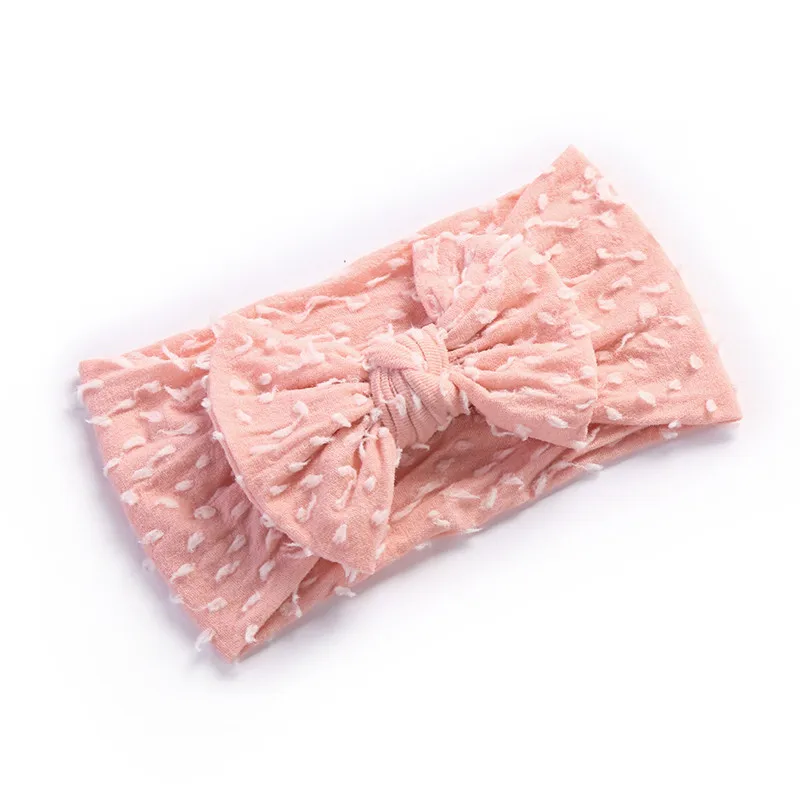 Повязка на голову с узлом в горошек, очень мягкая и растяжимая, для младенцев и девочек, бантики для волос, тюрбан HB366S.