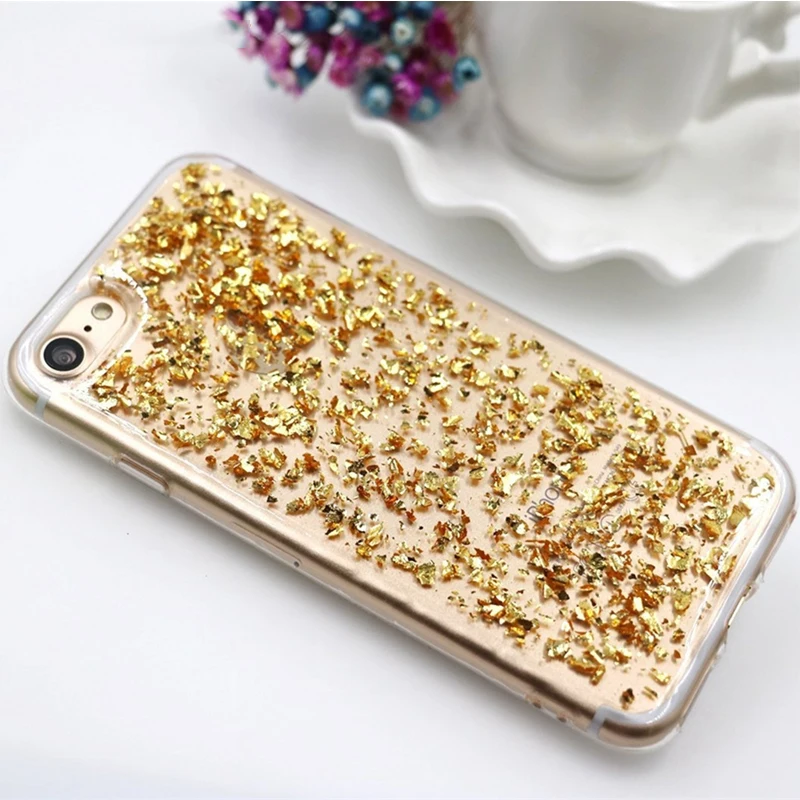 Чехол для iPhone 6 телефона с блестками и золотыми пайетками 6s 7 8 Plus 10 X XS XR Max SE 5 5S