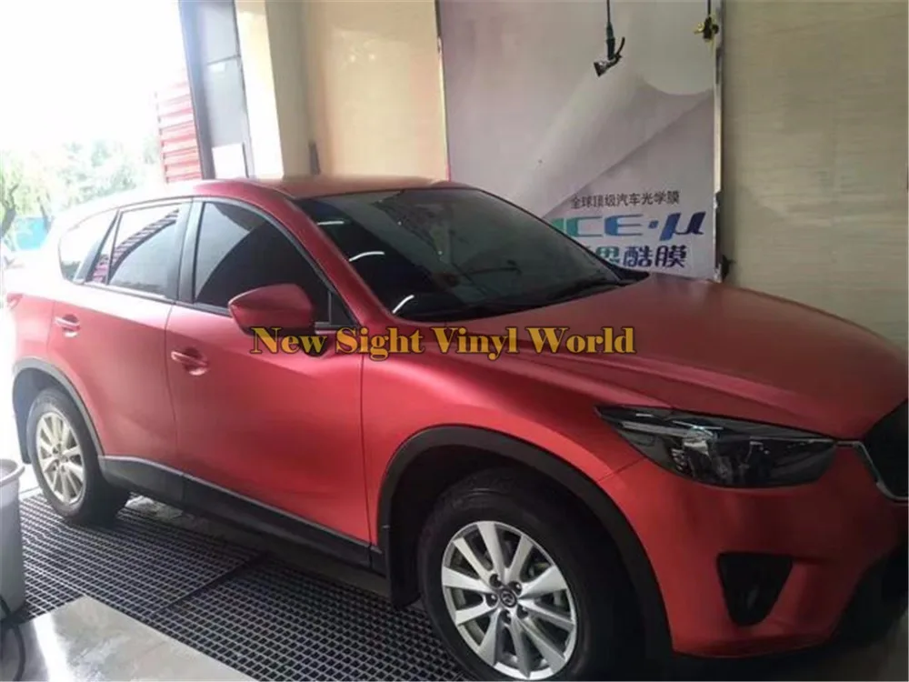 

Best Quality Electric Red Satin Metallic Vinyl Foil Car Wrap Film For Car Sticker Bubble Free