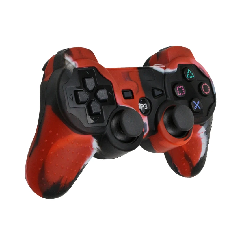 Силиконовый защитный чехол-накладка для PS3 контроллер гелевый чехол-накладка с 2 колпачками для джойстика