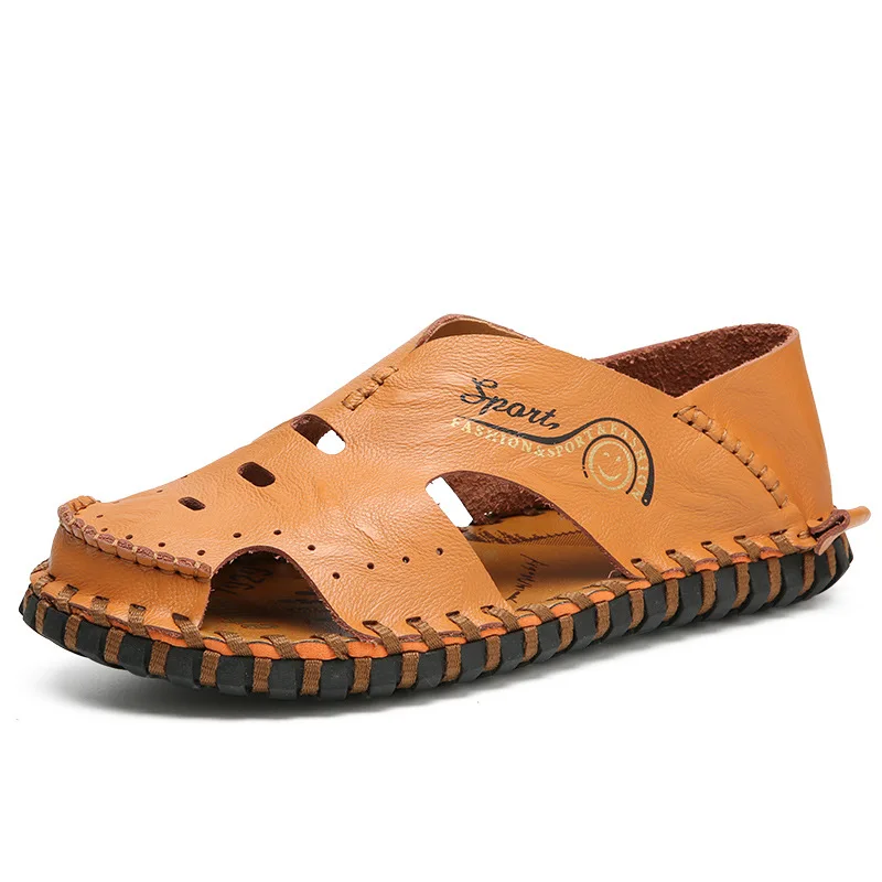 Мужские сандалии из натуральной кожи летние мужские ручной работы Zapatos De Los Hombres