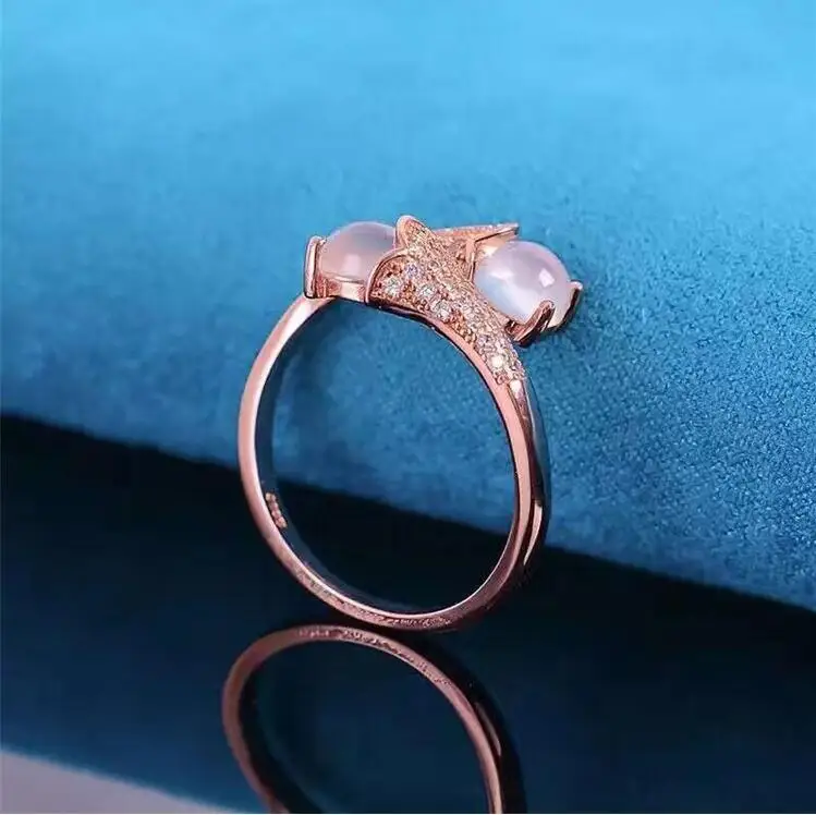 Кольцо из лунного камня натуральный настоящий лунный камень 925 серебро за ювелирные изделия 5*5 мм 2шт