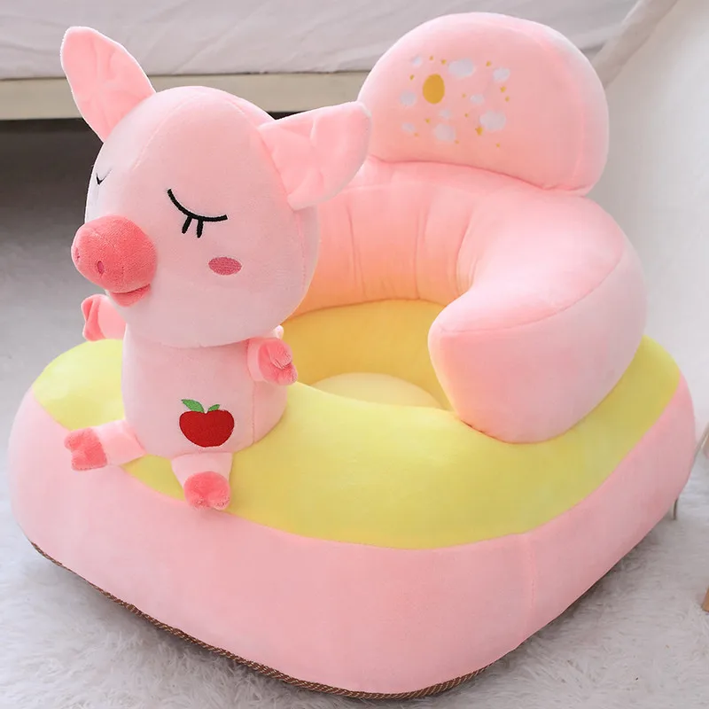 pink pig Детский плюшевый диван детское кресло ребенок учится сидеть на диване стул обеденный стул антиопрокидывающийся плюшевая игрушка на день рождения gi - Цвет: pink pig