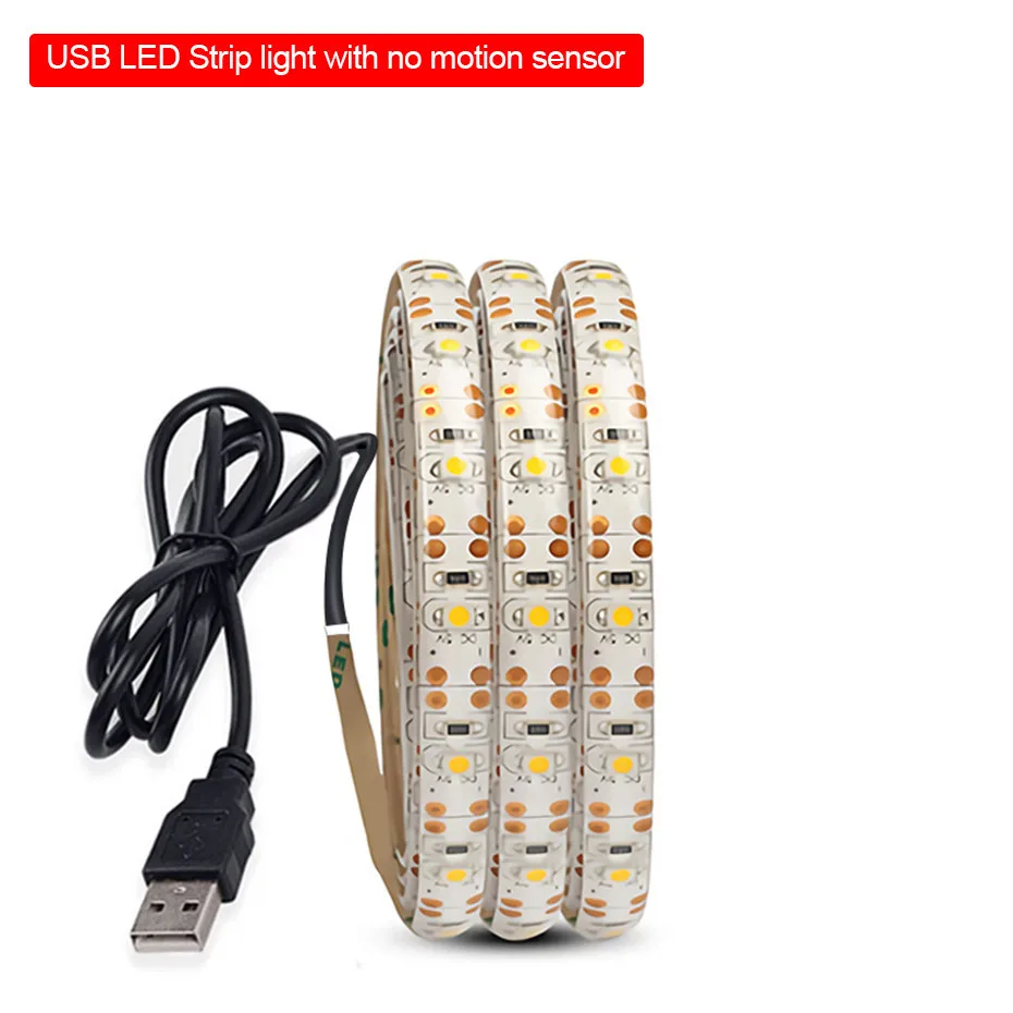 USB Гибкий светодиодный светильник 2835SMD USB, водонепроницаемый IP65 датчик движения, светодиодный ленточный светильник s 1 м/2 м/3 м, 60 светодиодов/м, светодиодная лента - Испускаемый цвет: USB