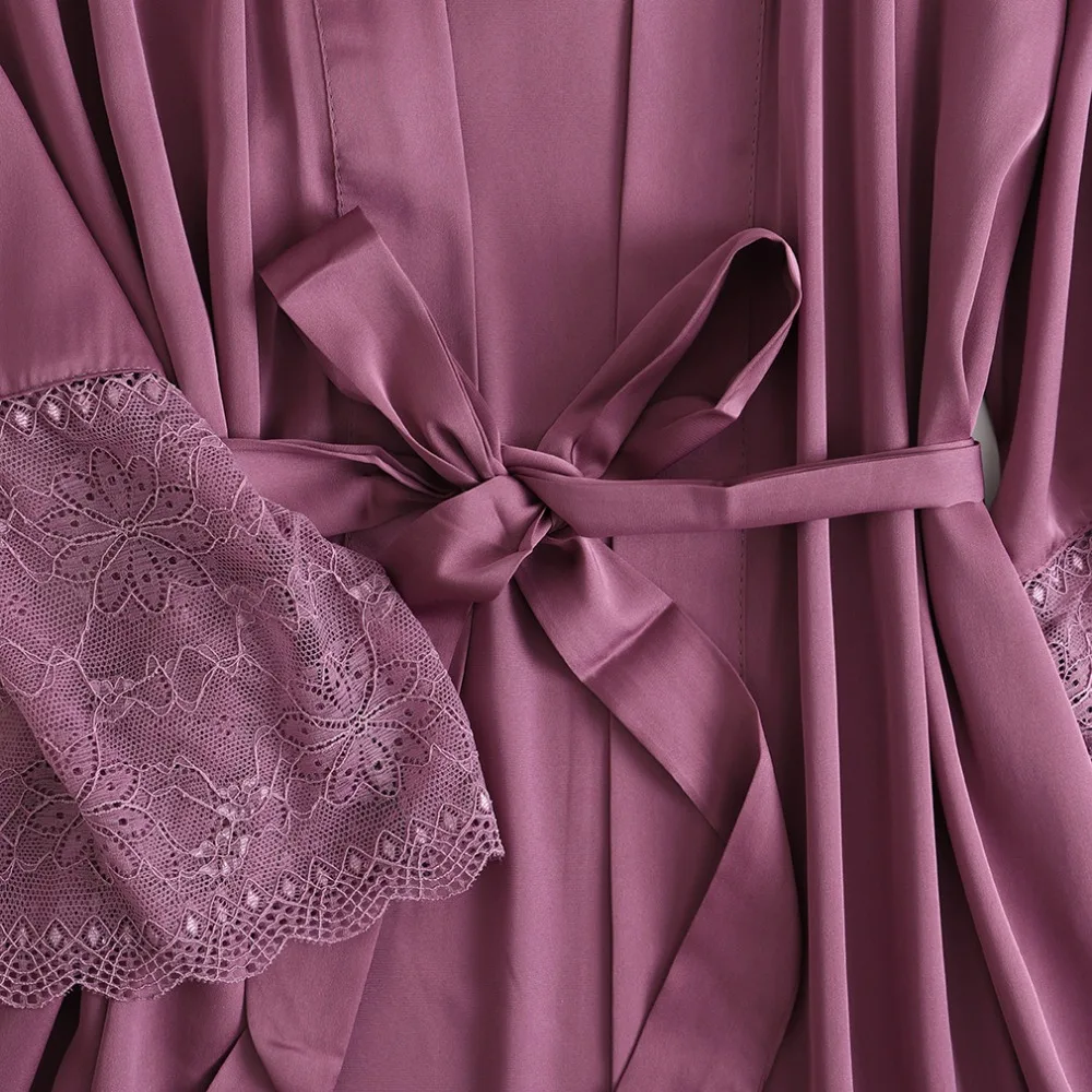 Халат женский Шелковый кружевной свадебная одежда для подружки невесты