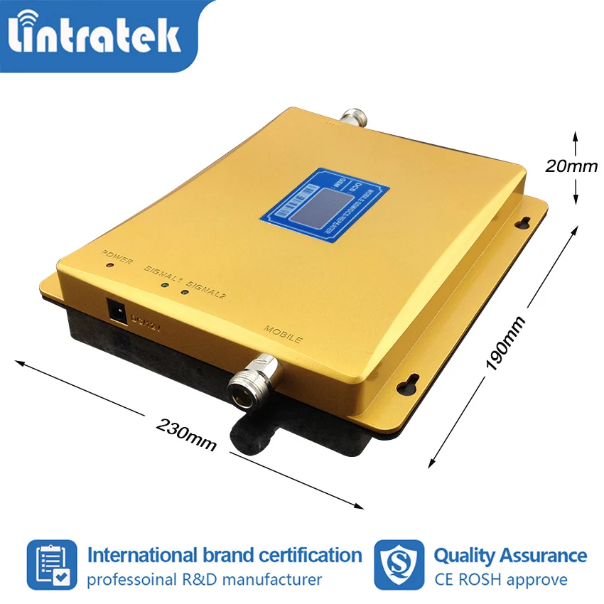 Lintratek 2G 3g UMTS GSM 900 2100MHz двухдиапазонный усилитель сигнала мобильного телефона WCDMA